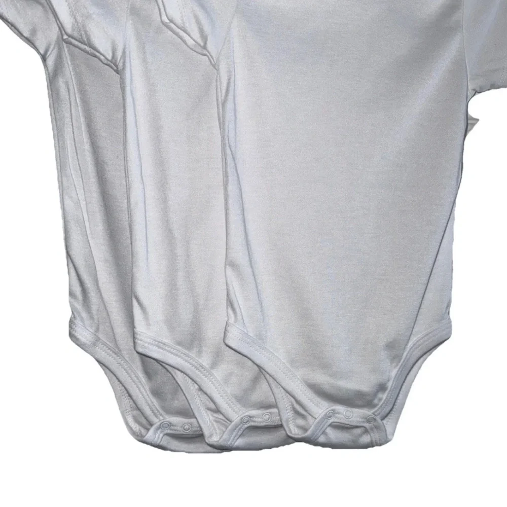 Baby One-Piece Bodysuit (3-Pack) Classic White 12-18 Months NEW